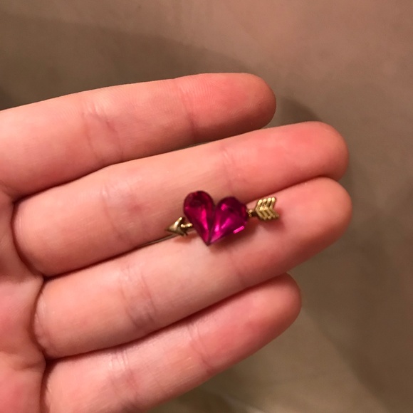 Pink and Gold Cupid's Heart Pin - Picture 1 of 4